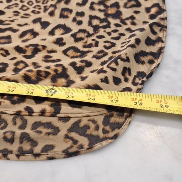 Banana Republic 100% Silk Leopard Cheetah Satin Midi Skirt Slit Medium 8/10 - Picture 4 of 7